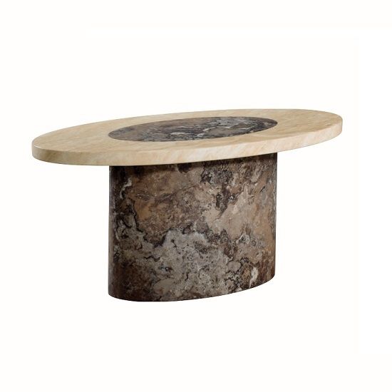 Innovative New Dark Brown Coffee Tables  Intended For Marble Coffee Table Oval In Dark Brown And Cream (Photo 16496 of 35622)