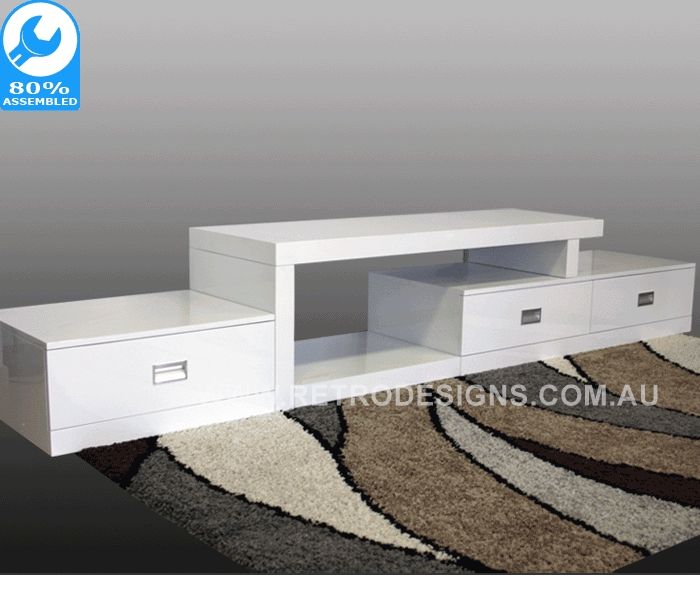 Innovative New Long White TV Cabinets Inside Ella White Gloss Tv Cabinet (View 39 of 50)