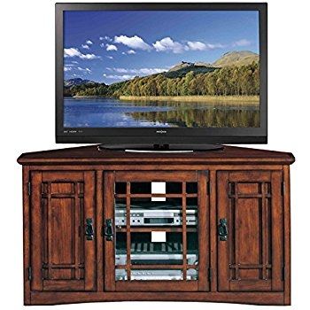 Innovative Premium Oak Corner TV Stands Inside Amazon Leick Riley Holliday Mission Corner Tv Stand With (Photo 31 of 50)