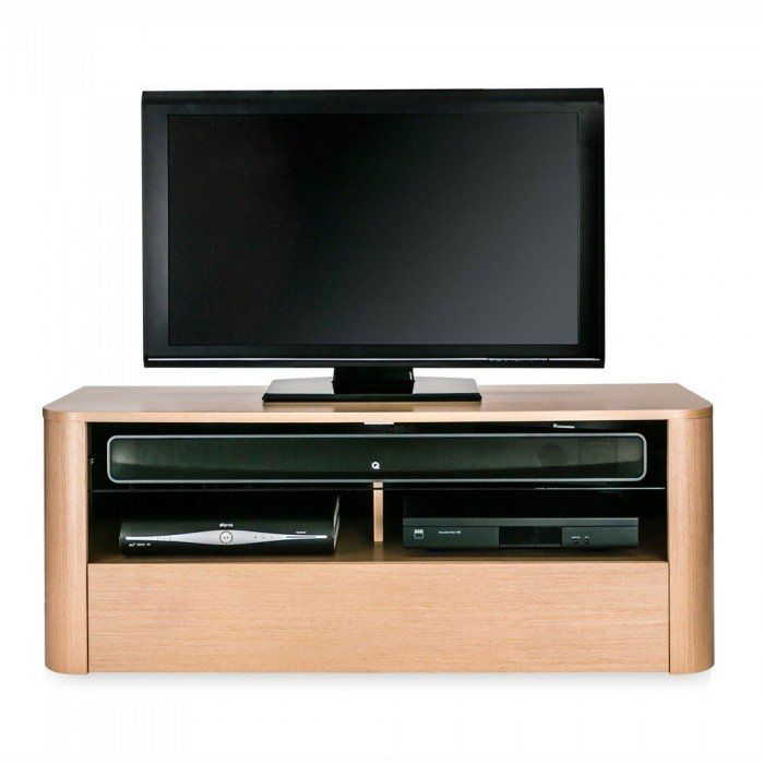 Innovative Series Of Light Oak TV Cabinets Intended For Hugo Adh1260 Light Oak Soundbar Ready Tv Cabinet (View 8 of 50)