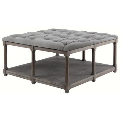 Innovative Well Known Grey Coffee Tables Intended For Tufted Large Grey Coffee Table (Photo 24 of 50)