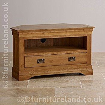 Innovative Wellknown Solid Oak TV Cabinets Pertaining To French Farmhouse Rustic Solid Oak Corner Tv Cabinet Amazoncouk (View 48 of 50)