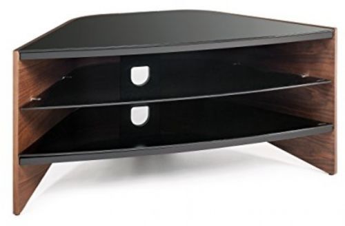 Innovative Well Known Techlink Corner TV Stands Inside Techlink Riva Corner Tv Stand With Curved Walnut Side Panels And (Photo 45 of 50)