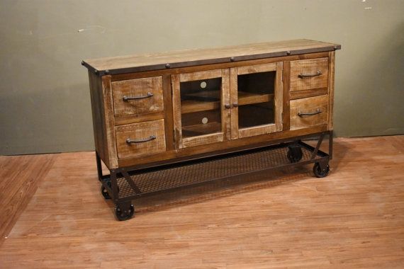 Innovative Widely Used Sideboard TV Stands Pertaining To Industrial Rustic Reclaimed Wood 55 Inch Tv Stand Media (View 39 of 50)