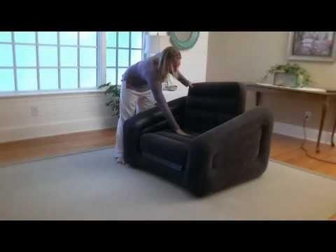 Intex Inflatable One Person Chair Sofa Bed In Action Inside Intex Queen Sleeper Sofas (Photo 13 of 20)
