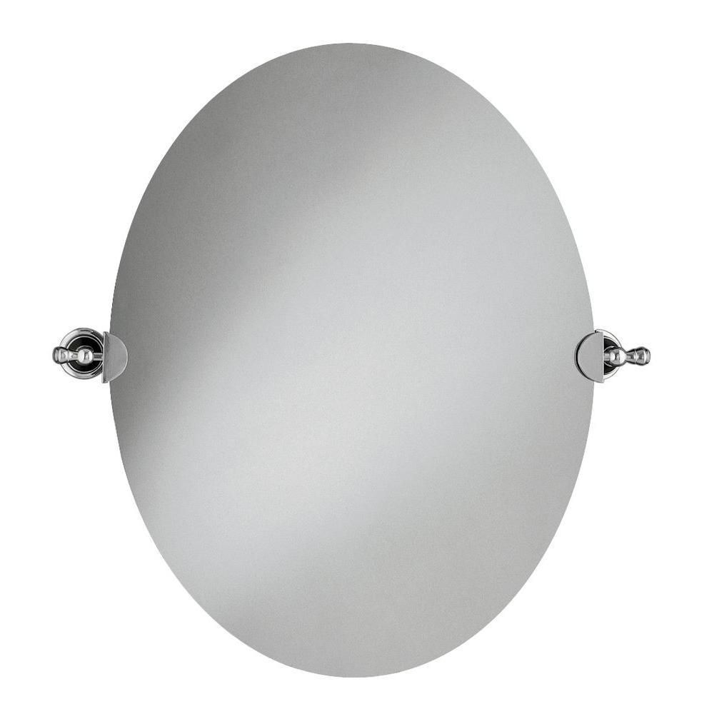 Kohler 28.5 In. L X 26 In. W Revival Oval Wall Mirror In Polished For Chrome Wall Mirrors (Photo 15 of 20)