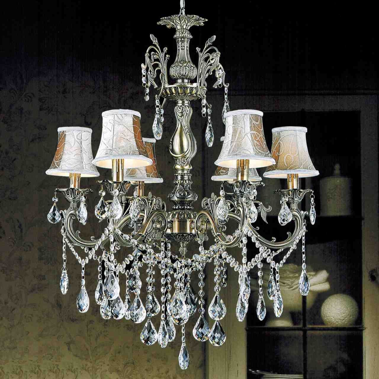 Lamps Awesome Crystal Chandelier Lamp Shades Artistic Color Intended For Chandelier With Shades And Crystals (View 18 of 25)