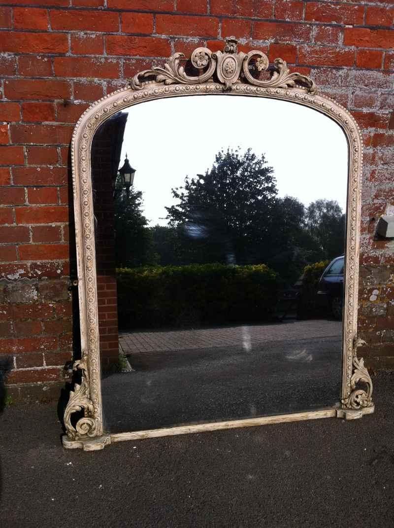 Large 19Thcentury Ivory Overmantle Mirror – Antique All Our For Overmantle Mirror (Photo 19 of 20)