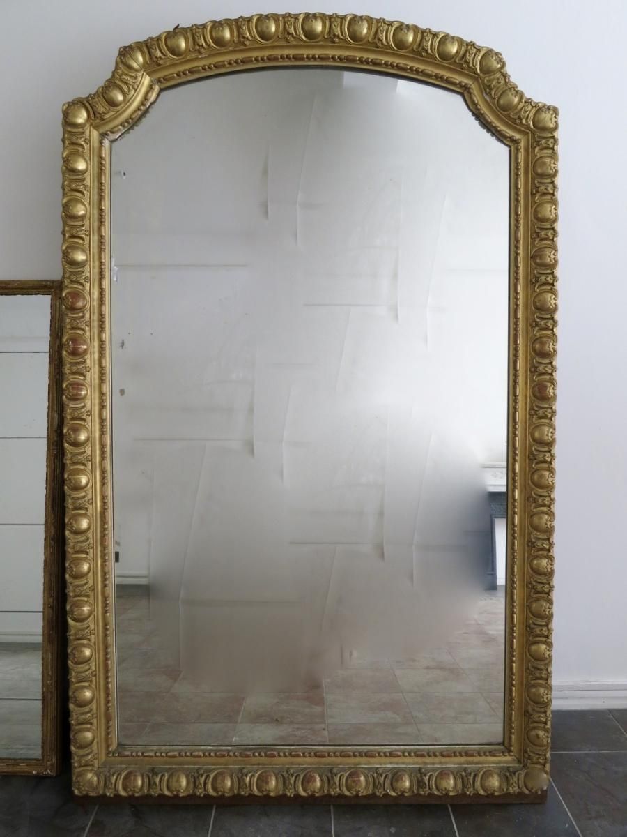 Large Antique French Gold Gilt Mirror For Sale At Pamono Inside Antique Mirrors For Sale (View 14 of 16)
