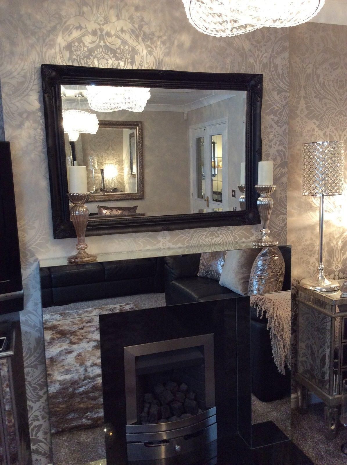 Large Black Framed Wall Mirror – Harpsounds.co In Black Shabby Chic Mirror (Photo 2 of 20)