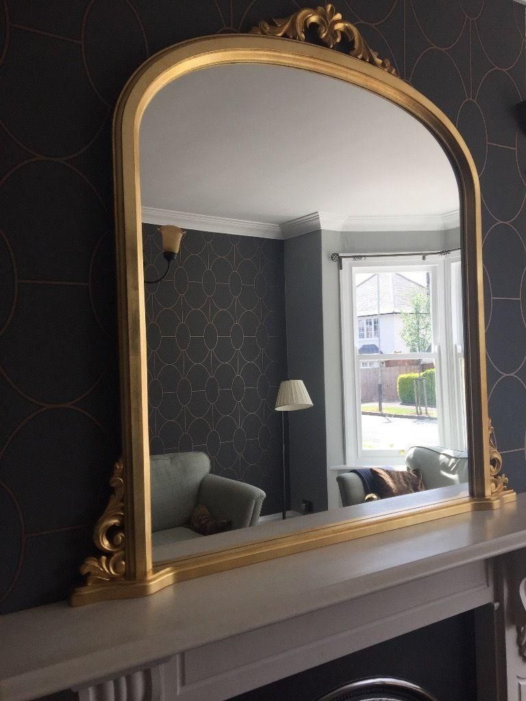 Large Gold Overmantle Mirror In A Period Style. Perfect Condition Within Overmantle Mirror (Photo 4 of 20)
