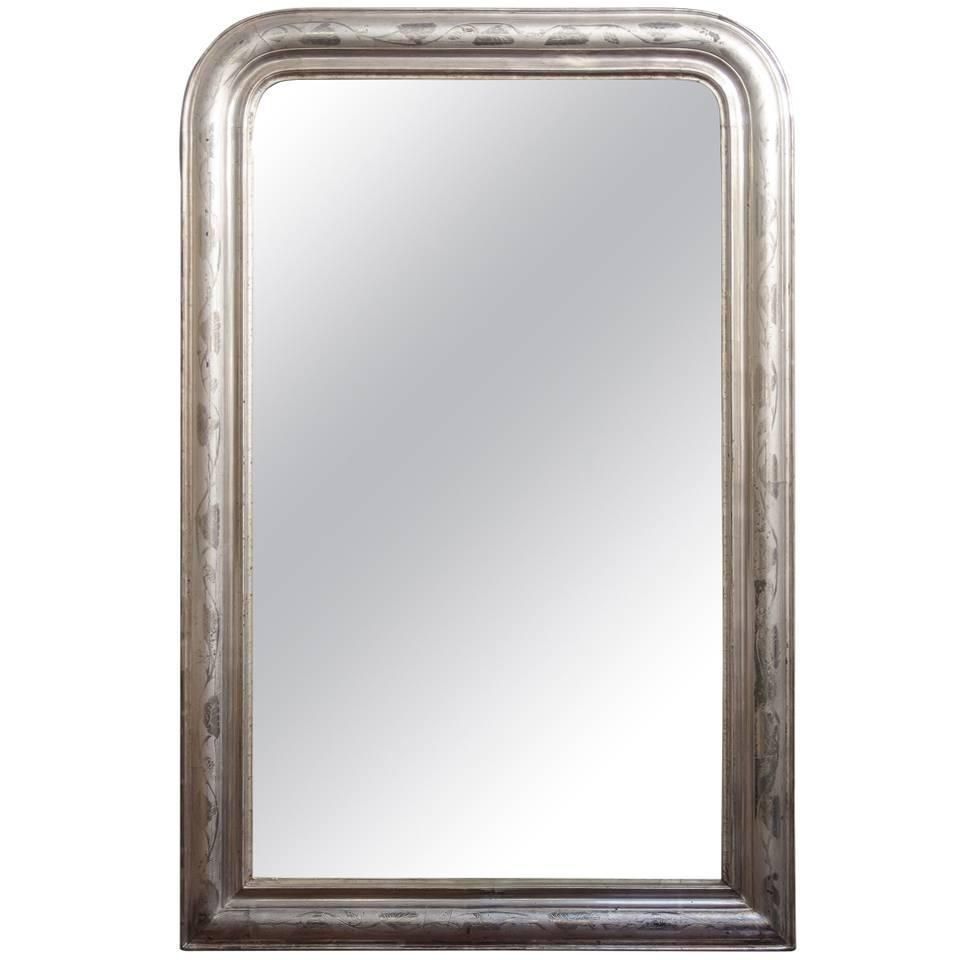 Large Louis Philippe Silver Gilt Mirror (H 48 X W 31 1/2) For Sale Regarding Silver Gilt Mirror (Photo 6 of 20)