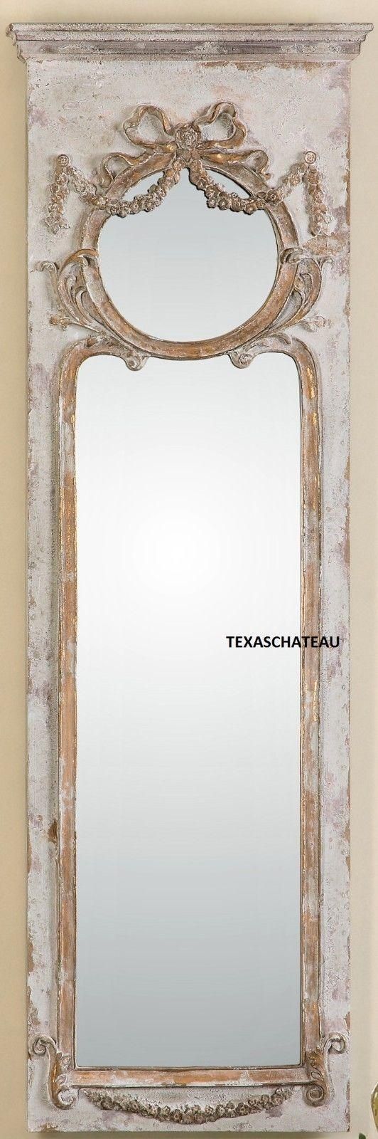 Large Ornate French Antique Cream Gold Trumeau Mirror Dressing Inside Cream Ornate Mirror (View 6 of 20)