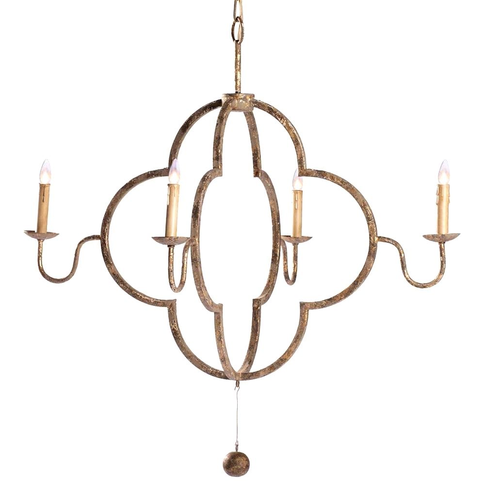 Lighting Fixtures Charming Lewis Quatrefoil French Country Chipped Pertaining To French Country Chandeliers (View 18 of 25)