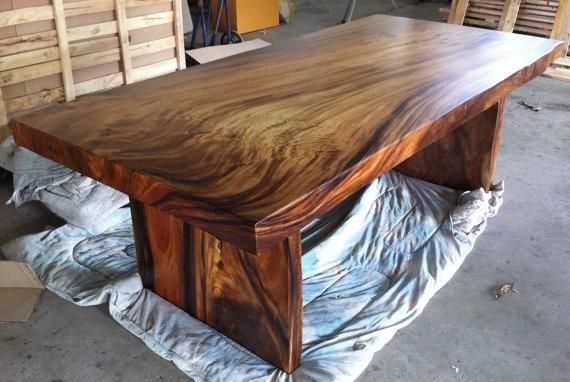 Live Edge Dining Table Reclaimed Solid Slab Acacia Wood In Acacia Dining Tables (View 14 of 20)