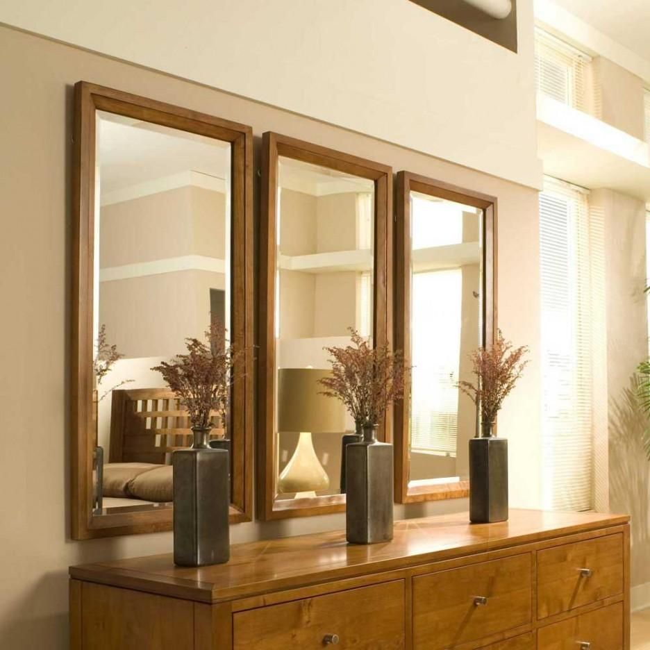 Living Room : Living Room Mirror Wall With Vertical Rectangle Throughout Triple Wall Mirror (Photo 10 of 20)