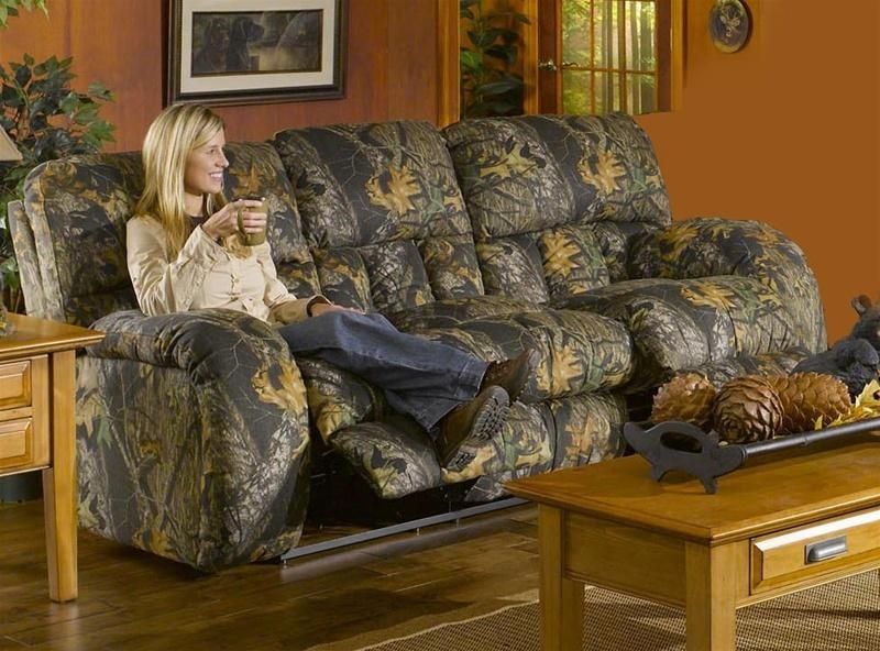 Lodge Manual Reclining Sofa In Camouflage Covercatnapper – 3781 With Regard To Camo Reclining Sofas (Photo 1 of 20)