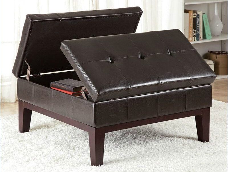 Magnificent Best Hinged Top Coffee Tables Regarding 36 Top Brown Leather Ottoman Coffee Tables (View 27 of 40)