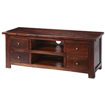 Magnificent Brand New Mango TV Stands Intended For Maharani Dark Mango Tv Stand Solid Wood Amazoncouk Kitchen Home (View 38 of 50)