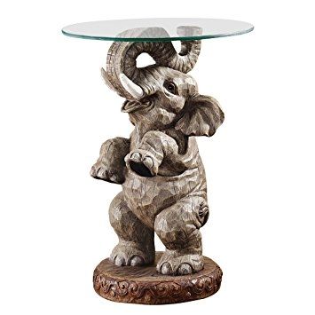Magnificent Common Elephant Glass Top Coffee Tables With Amazon Design Toscano Good Fortune Elephant End Table (View 30 of 50)