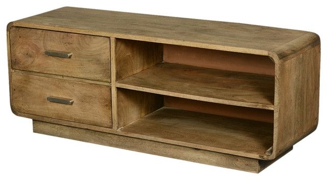 Magnificent Elite Mango Wood TV Stands Inside Rounded Corners Mango Wood Tv Table Media Island With Side Drawers (Photo 5 of 50)