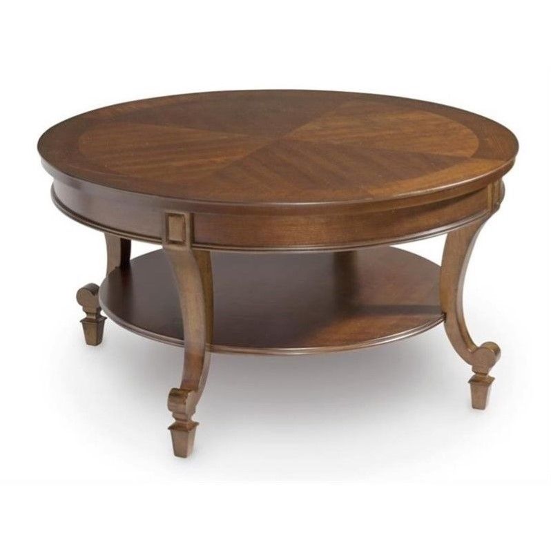 Magnificent Famous Aiden Coffee Tables With Magnussen Aidan Round Wood Cocktail Coffee Table In Cinnamon (View 5 of 50)