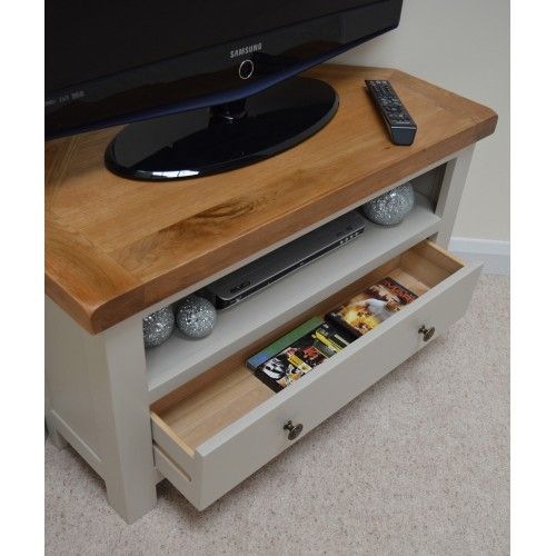 Magnificent Fashionable Small Oak Corner TV Stands Intended For Stone Grey Oak Corner Tv Stand Entertainment Unit (Photo 14 of 50)