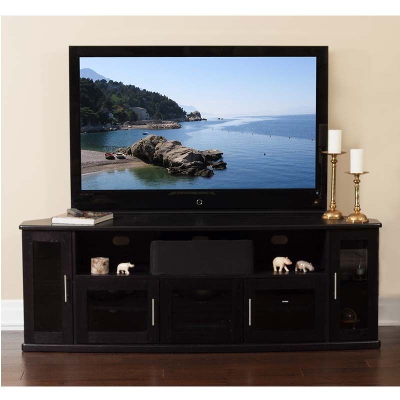 Magnificent High Quality Black Wood Corner TV Stands Inside Plateau Newport Series Corner Wood Tv Cabinet With Glass Doors For (View 45 of 50)