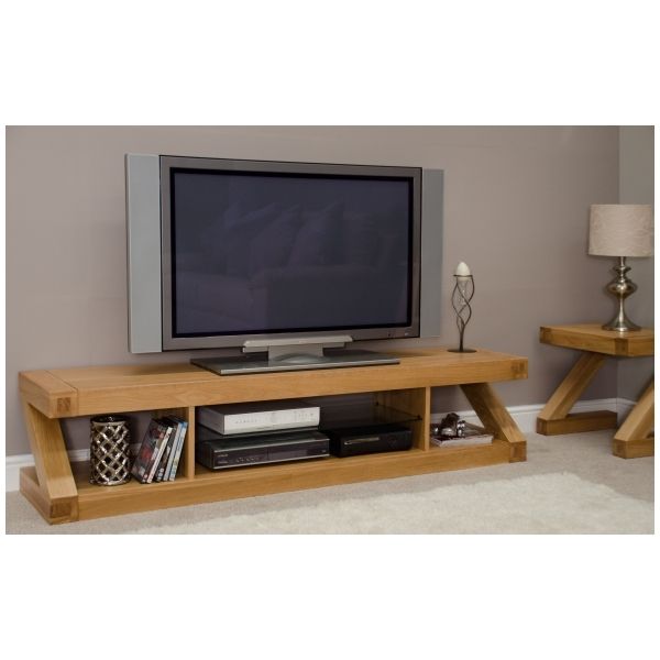 Magnificent High Quality Solid Oak TV Cabinets With Zouk Solid Oak Designer Furniture Large Widescreen Tv Cabinet (View 22 of 50)