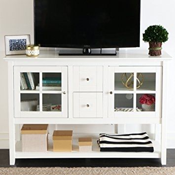 Magnificent Latest White Wood TV Stands For Amazon We Furniture 52 Console Table Wood Tv Stand Console (Photo 7 of 50)