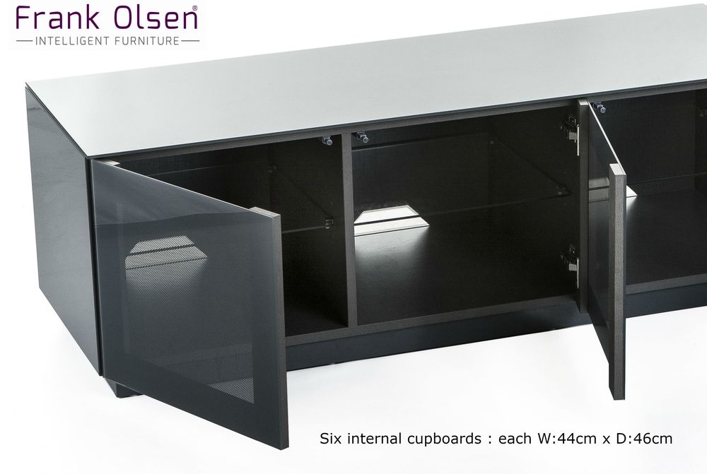 Magnificent Latest Wide TV Cabinets Pertaining To Contemporary Extra Wide 28m Gloss Grey Tv Cabinet Tv Media Units (Photo 14 of 50)