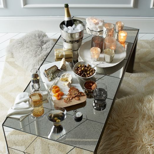 Magnificent Popular Coffee Tables Mirrored With Herringbone Mirror Coffee Table West Elm (View 25 of 50)