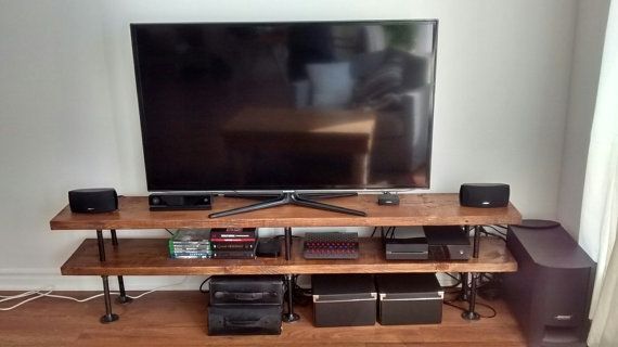 Magnificent Premium Industrial TV Stands With Regard To Industrial Pipe And Wood Tv Stand Media Console (View 36 of 50)