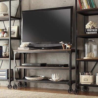 Magnificent Premium Metal And Wood TV Stands For Console Table Tv Stand Wood Rustic Sofa Living Room Furniture (View 31 of 50)