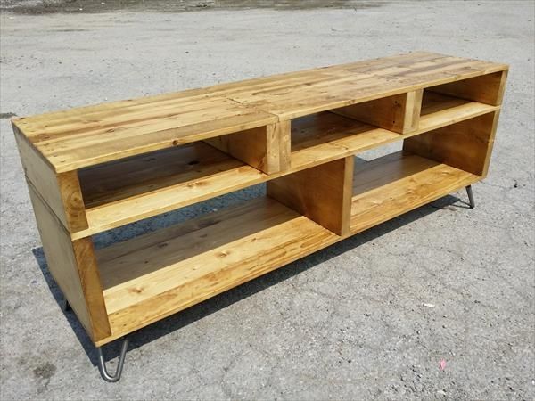 Magnificent Top Hairpin Leg TV Stands Pertaining To Solid Pallet Wood Tv Stand With Hairpin Legs 101 Pallets (Photo 30175 of 35622)