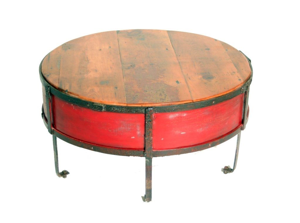 Magnificent Trendy Round Red Coffee Tables In Vintage Industrial Round Red Coffee Table At 1stdibs (Photo 29904 of 35622)