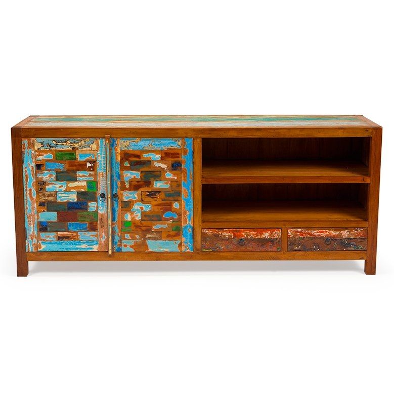 Magnificent Widely Used RecycLED Wood TV Stands Within Ecochic Lifestyles Reel Deal Reclaimed Wood 71 Tv Stand Wayfair (View 41 of 50)