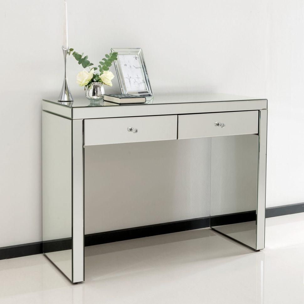 Makeup Storage : Mirrored Console Table Sale With Storage Houzz For Mirror Console Table (Photo 16 of 20)