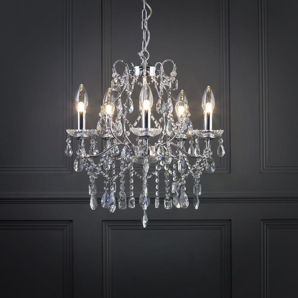 Marquis Waterford Annalee Large Led 5 Light Bathroom Inside Chandelier Bathroom Ceiling Lights (Photo 24 of 25)