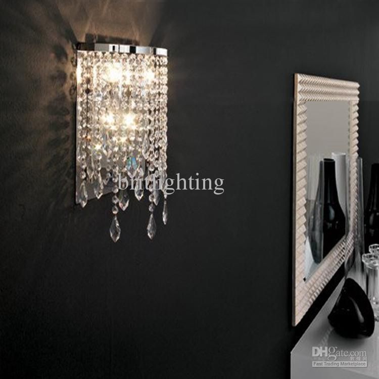 Modern Crystal Wall Lamp Mirror Light Bathroom Contemporary Wall In Wall Mounted Chandelier Lighting (View 17 of 25)