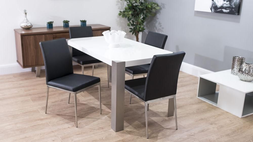 Modern Dining Chair | Brushed Metal Legs | Uk Delivery Pertaining To Brushed Steel Dining Tables (Photo 10 of 20)