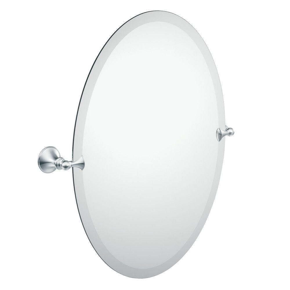 Moen Glenshire 26 In. X 22 In. Frameless Pivoting Wall Mirror In Intended For Chrome Wall Mirror (Photo 10 of 20)