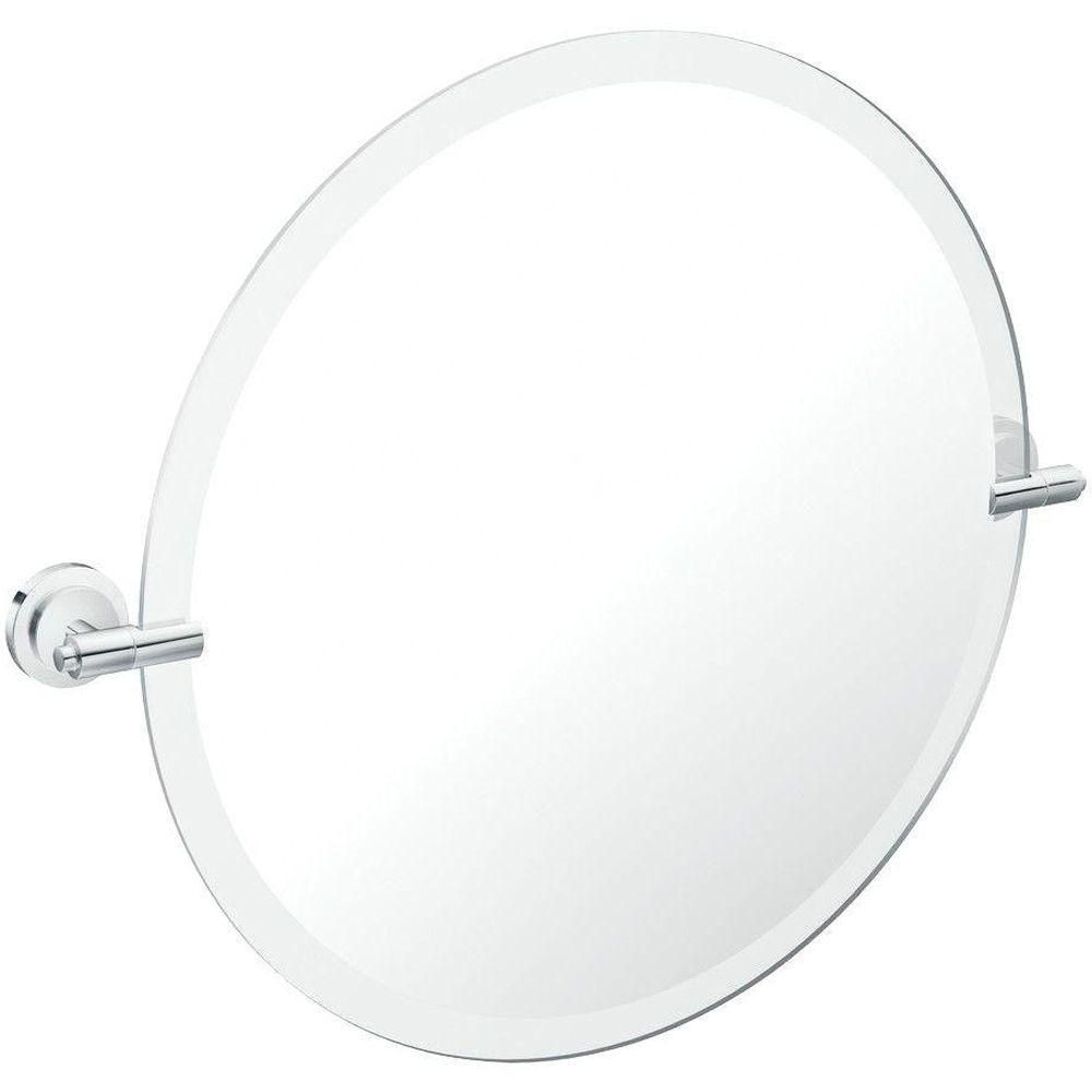 Moen Iso 22 In. X 25.7 In. Framless Pivoting Wall Mirror In Chrome For Chrome Wall Mirror (Photo 9 of 20)