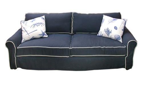 Navy Blue Linen Slipcovered Sofa At 1Stdibs With Blue Sofa Slipcovers (View 4 of 20)
