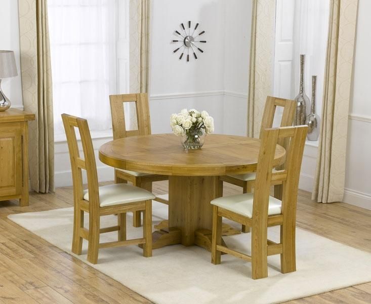 Oak Round Dining Table And Chairs Inside Oak Dining Tables And 4 Chairs (Photo 14 of 20)