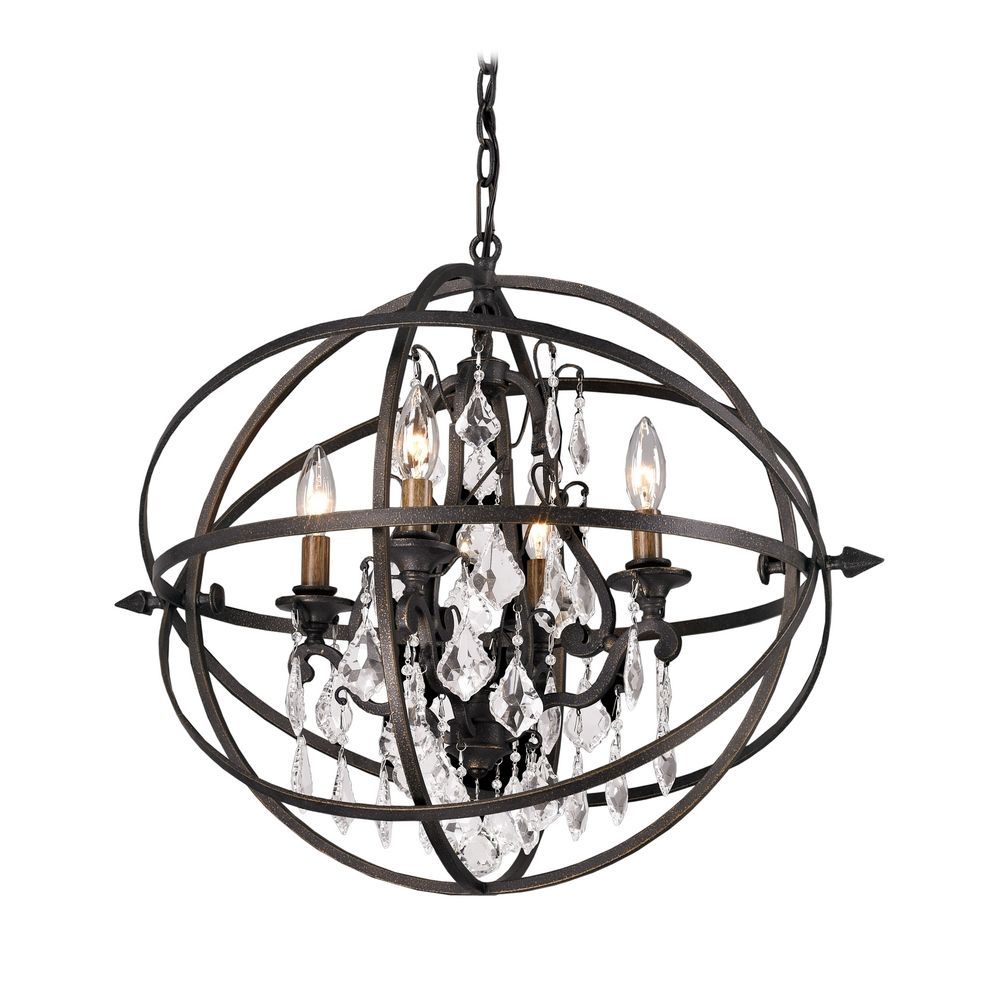 Orb Crystal Chandelier Pendant Light In Bronze Finish F2995 Intended For Orb Chandeliers (View 11 of 25)