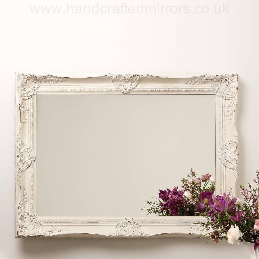 Ornate Hand Painted French Mirrorhand Crafted Mirrors With Regard To Pewter Ornate Mirror (Photo 11 of 20)