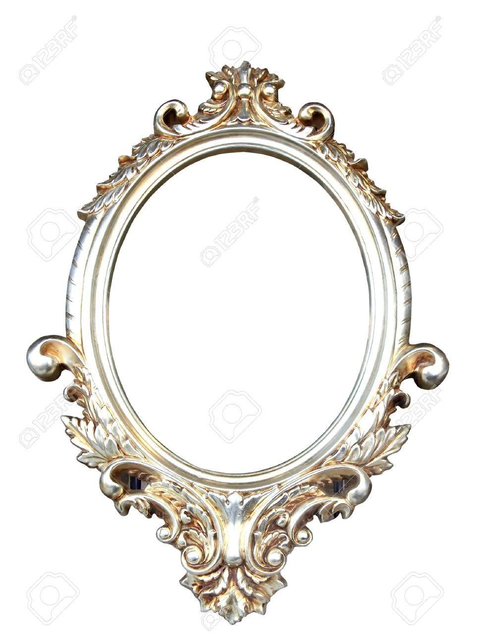Ornate Vintage Frame With Clipping Path Stock Photo, Picture And Pertaining To Ornate Oval Mirrors (View 18 of 20)