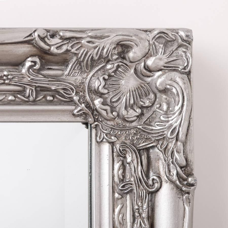 Ornate Vintage Silver Pewter Mirror Full Lengthhand Crafted Within Pewter Ornate Mirror (Photo 1 of 20)