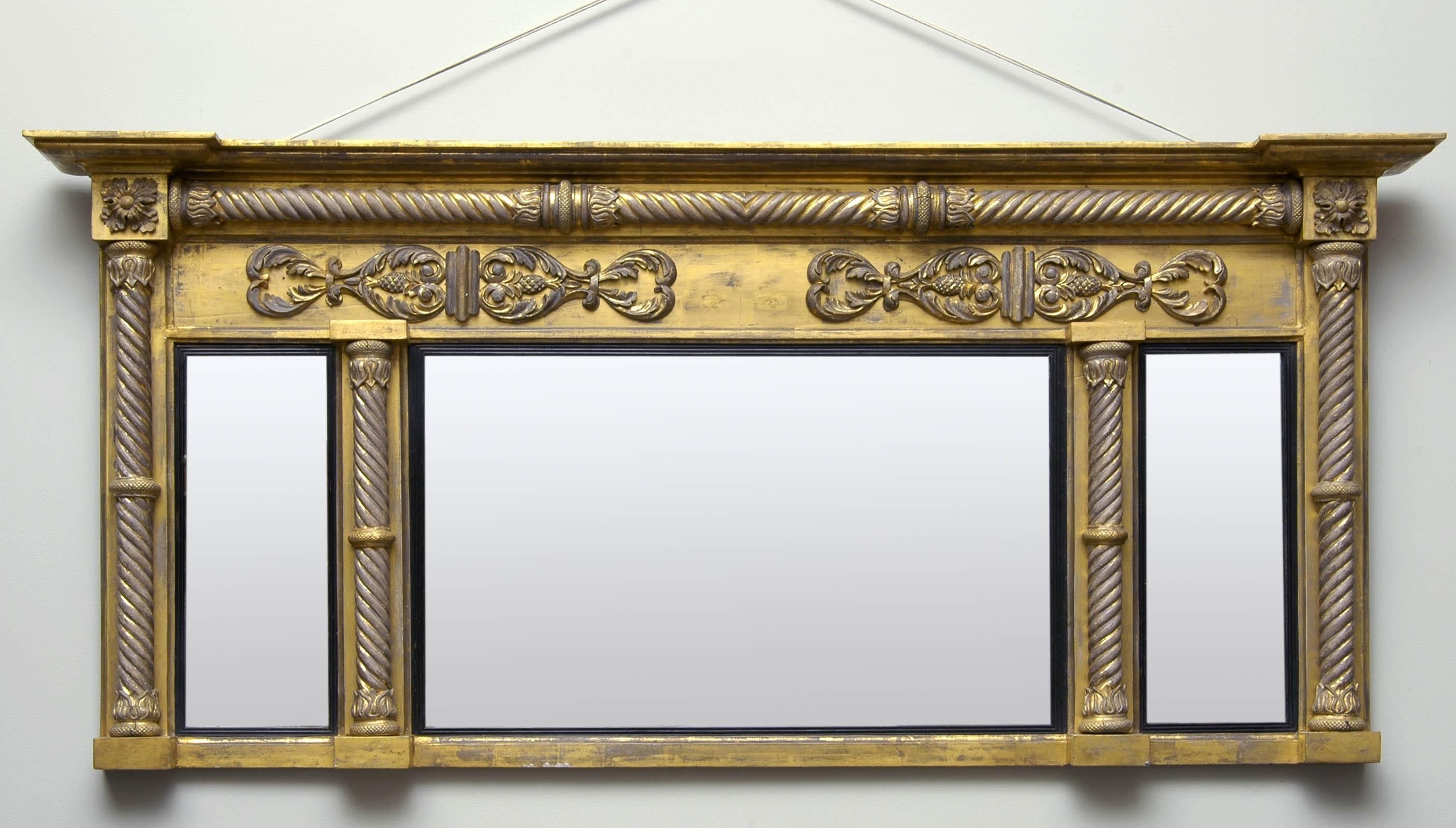 Overmantle Mirror. Ornate Cream Crested Overmantel Mirror 112 X For Vintage Overmantle Mirror (Photo 12 of 20)